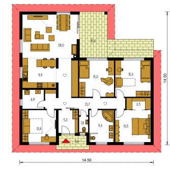 Floor plan of ground floor - BUNGALOW 216